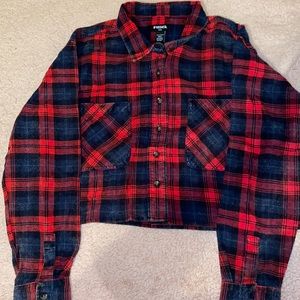 3/$30 Cropped Flannel